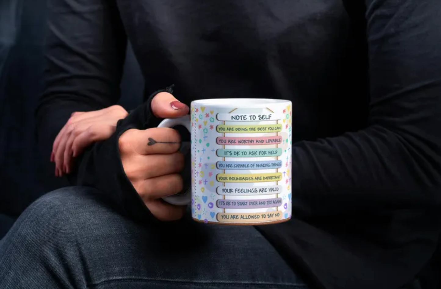 “Note to Self” Positive Affirmation Mug – Daily Encouragement Coffee Cup