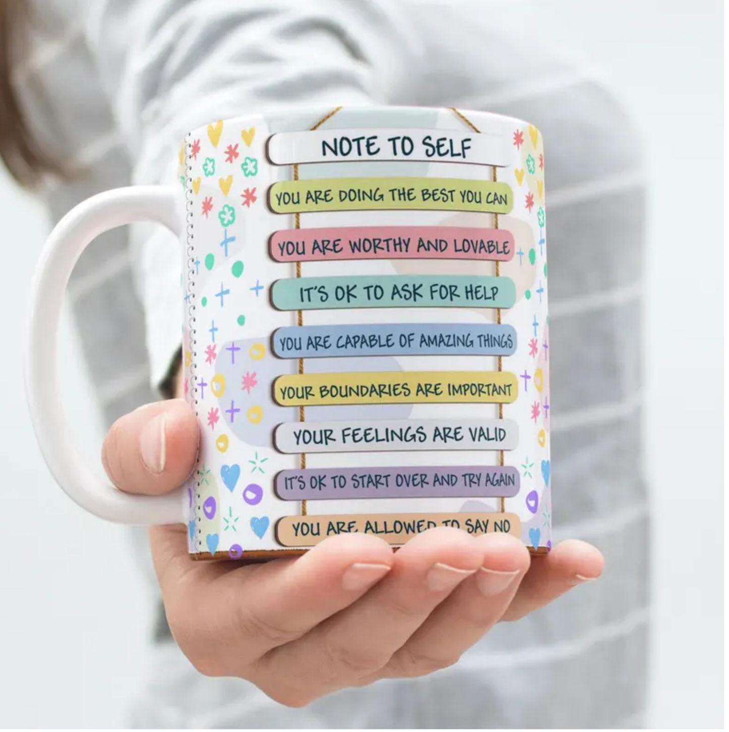 “Note to Self” Positive Affirmation Mug – Daily Encouragement Coffee Cup