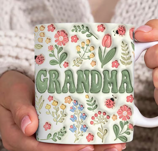 Grandma Floral 3D effect  Mug – A Beautiful Gift for Every Cuppa